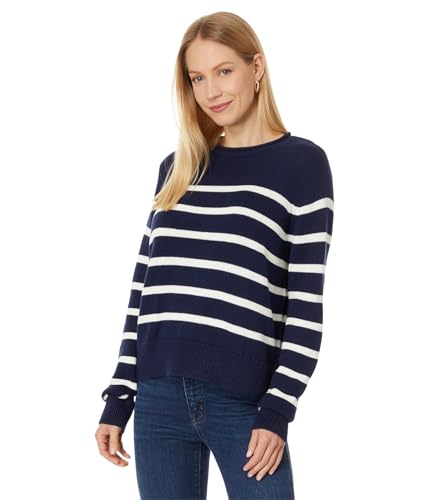 Vineyard Vines Women's Roll Neck Sweater, Caley Stripe-Nn at