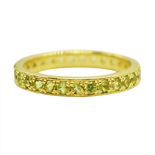 Bague d'éternité péridot or jaune : oubliez les métaux ternes avec l'argent 925 durable