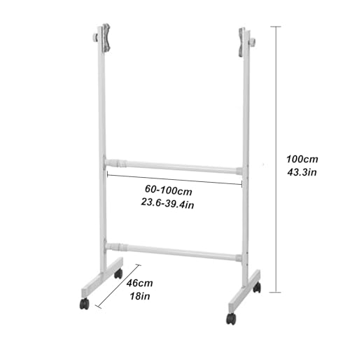 Support metallique réglable pour tableau blanc pliable et portable à roulettes - 2