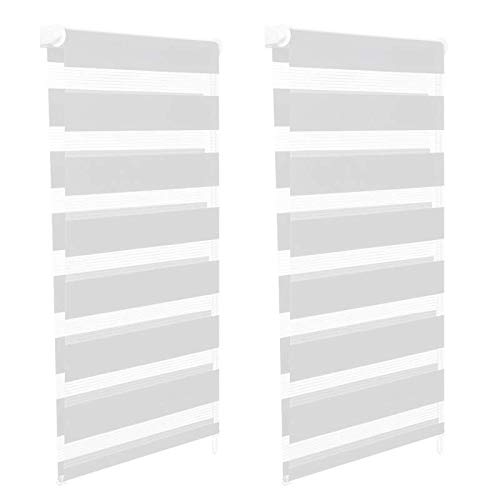 IDMarket - Lot de 2 Stores enrouleurs zébrés Jour Nuit l.45 x H. Max 170 CM Blancs