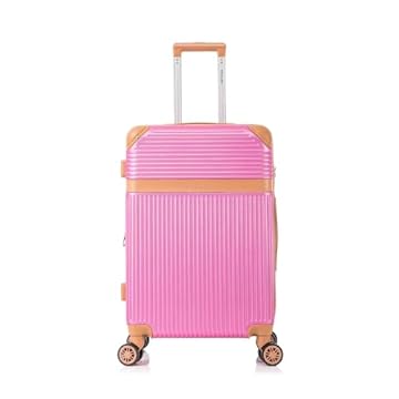 Mala de Viagem Médiaa de Despacho 23 kg Rígida ABS com 4 rodas duplas 360º e trava de segredo numérico TSA, divisória interna com zíper e elastico de fixação e expansor, Santino, PinkABEV408M47