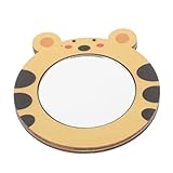 FELTECHELECTR Specchio in Legno Piccolo Con Decorazione Animale, Specchio Cosmetico Portatile Per Bambini, Giocattolo Educativo Fai Da Te Per Asili Nido e Uso Domestico