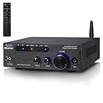 AK3116 Stereo Receivers Amplifier Home Audio, Bluetooth 5.3 Dual TPA3116 Chips Stereo Amplifier 2 Channel 100W x2 Mini Class D Integrated Bluetooth Audio Receiver w/USB AUX Opt Input