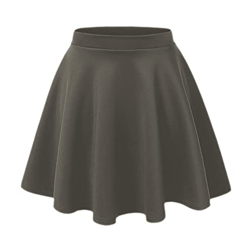 Gum & Berries Girls Skater Skirt Flared High Waisted Flippy Stretch Mini Tutu Charcoal School Skirts 9-10 Years
