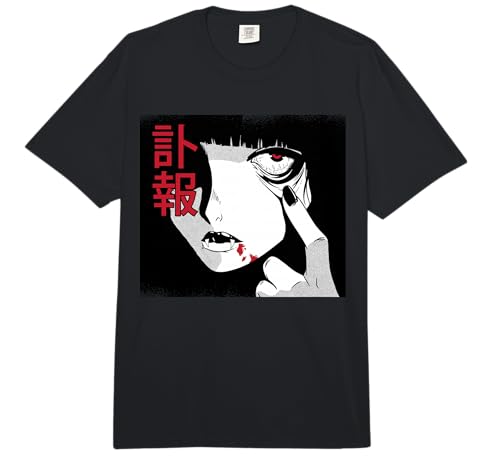 Alt Aesthetic Manga Anime Vampire Girl Japanese Emo Comfort Colors Adult Heavyweight T-Shirt