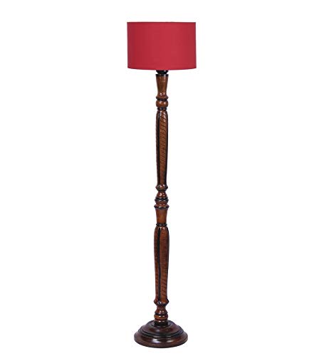 Image of Devansh Red Cotton Wooden Floor lamp