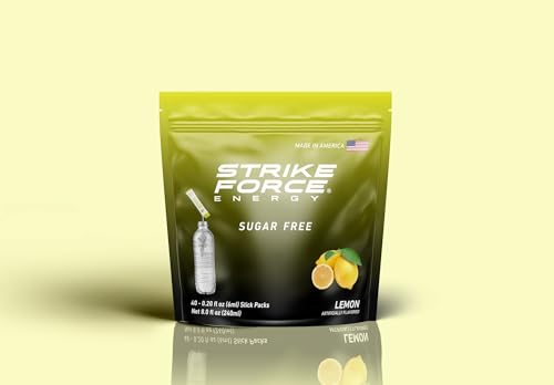 Image of Strike Force Energy Drink Mix - Lemon Flavor - Natural Tasting Caffeine Drink - Turn Any Drink into a Healthy Energy Drink - Zero Calories, Keto Friendly, Sugar Free, Pre Workout (40 Liquid Packs)