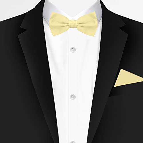 Image of Jacob Alexander Men's Pretied Banded Adjustable Solid Color Bowtie