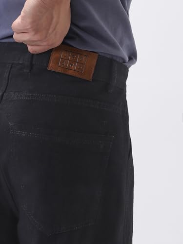 Image of Urbano Fashion Men's Loose Mid Rise Baggy Fit Cargo Jeans with 6 Pockets Non-Stretchable