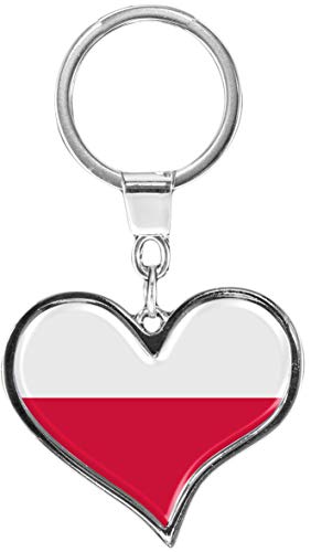 Preisvergleich Produktbild metALUm / Schlüsselanhänger Herz Metall Flagge Polen 6611039