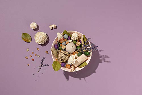 ANDALUCA Amber Lavender Potpourri | Large 20 oz Bag + Fragrance Vial | Scents of Crushed Lavender, Crystal Amber, White Eucalyptus, Sheer Musk and Sage