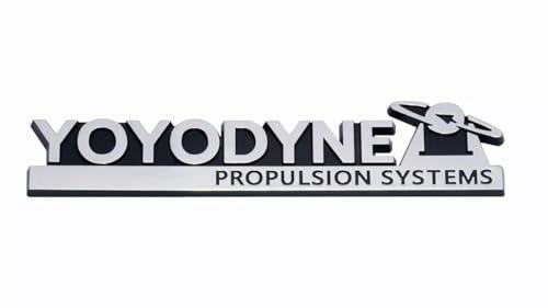 Image of Pair Set Yoyodyne Propulsion Systems Emblem 3D Badge Buckaroo Banzai Replacement for for Universal Vehicle,Truck,RV,SUV,Door Decoration (Silver Black)