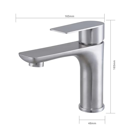 Robinet de lavabo en acier inoxydable 304 peinture argentée durable