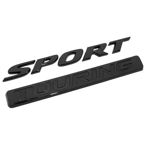 Image of 2Pc Sport Touring Rear Trunk Letter Logo Badge Emblem Nameplate (Black)