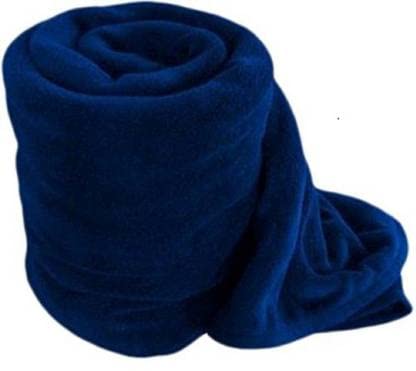 TRUE VALUA Solid Fleece Blanket for Winter (Blue, Single)