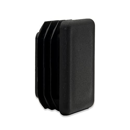 Image of Flyshop 8 Pack Black Chair Glide Inserts Plastic Plugs Rectangle Pipe Tubing End Caps 30 x 40 mm, 1-3 /16 inch x 1-9 /16 inch