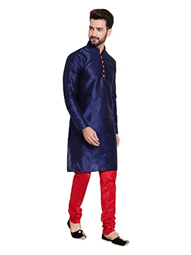 Image of HUZUR Mens Silk 6 Loop Kurta Pajama