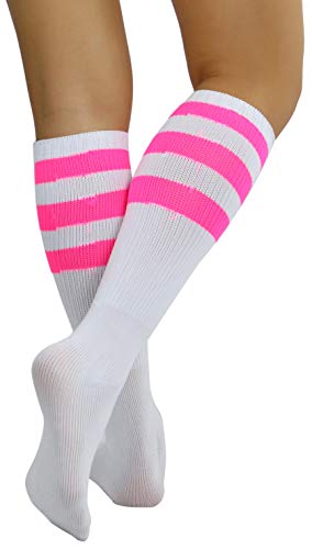 Image of ToBeInStyle Women's Premium Below Knee Athletic Socks w /Contrasting Wide Stripes
