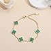 AIPPK 18K Gold Plated Clover Lucky Bracelet Bracelet Dupes for Women Green Flower Four Leaf Bracelets Trendy Jewelry Gifts for Women