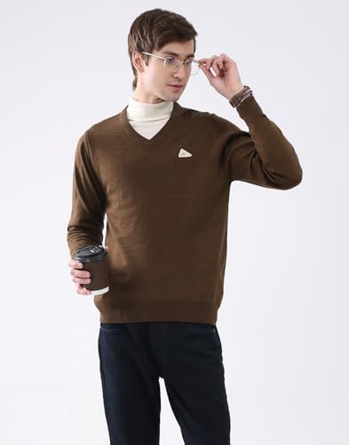 Image of Monte Carlo Men's Regular Fit Pullover | Solid V Neck Style | Full Sleeves Pull On | Warm & Stylish Winter Fashion Sweater | Winter Sweater for Men's