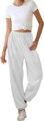 Bienwwow Damen-Jogginghose, übergroß, mit Taschen, Sweatpants...