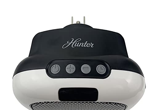 Hunter 750W Wall Mount Space Heater With Remote Control-12 Hour Timer, Two Heat Settings, Digital Display, Adjustable Thermostat, White #TOP7