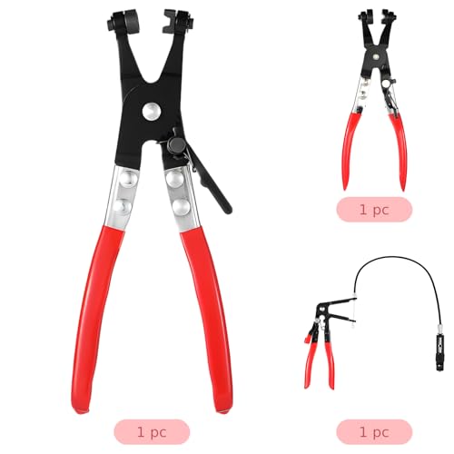 Juego de alicates para abrazaderas de manguera de 3 piezas con cable de largo alcance y 45 grados 5