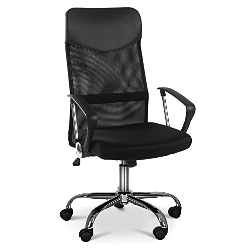 ARTETHYS Office Chair Ergonomic Desk Chair Mesh Swivel Computer Chair High Back with Headrest 30° Rocking Function Lumbar Support Height Adjustable for Bedroom Home(Black)