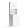 Vicco Liana Wasmachinekast, wit, badkamerkast, hoge kast, badkamerrek, bovenbouw
