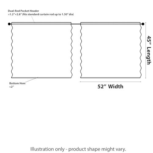 Kotile White Lace Curtains, 45 Inch Length, Short Vintage Curtains for Kitchen Windows, Country Floral Lace, Sheer Rod Pocket, 52 x 45 Inch, 2 Panels