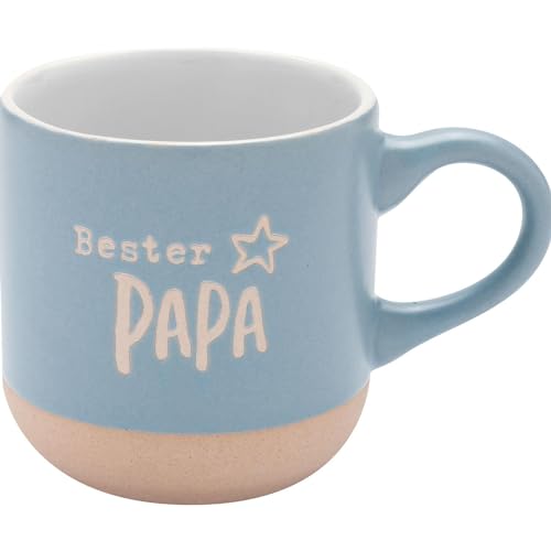 GRUSS & CO 73934 Tasse à expresso avec gravure papa, en grès, 10 cl, avec bande cadeau, cadeau pour papa, anniversaire
