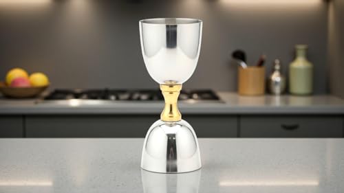 Image of Stainless Steel Premium Peg Measurer 30 & 60ml Jigger Bar Cocktail Shot Glass Metal Measure Cup Tool Set of 1