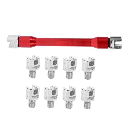 KICHOUSE 1Set Motorcycle Spanner Tool Set with Interchangeable Tips Durable Wrench for Wheel Rim Fits Spokes Essential for Mechanics DIY