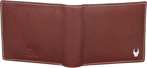 Image of WildHorn customised Gifts for Men | Personalized Leather Wallet for Mens -Name /Logo Printed on Wallet I Customised Ideas for Men Boy Love Husband Employees Clients (LUXERY 2052 Maroon)
