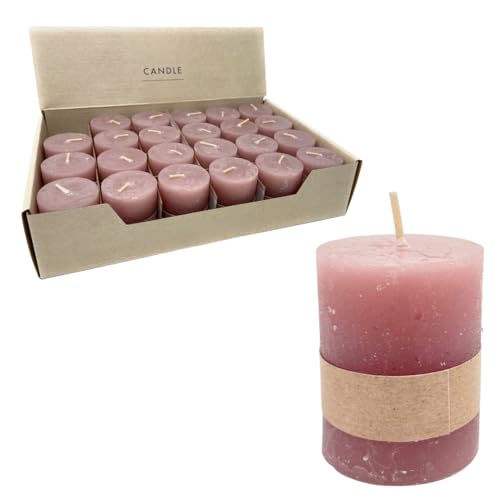 Rustikale Mini Kerzen ca. 4 x 5 cm Stumpenkerze im Antik Look für die...