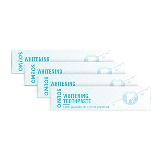 Marca Amazon - Solimo - Pasta dentífrica blanqueadora, 4x125ml