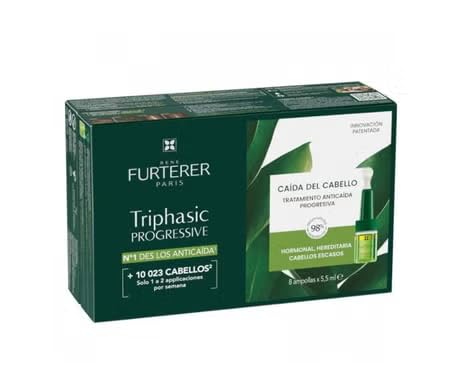 RENE FURTERER TRIPHASIC PROGRESIVE TRATAMIENTO ANTICAIDA 5.5 ML 8 FRASCOS