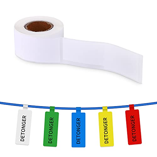 Cable Label Maker Tape 0.98" X 1.49"+1.57"（25X38+40Mm）Thermal Printer Label Sticker With Self-Adhesive For Detonger Dp23/Dp23S/Dp23P/Dp30S, 1 Roll Of 100 Sheets.（White） #TOP2