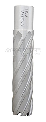 Accusize Industrial Tools 13/16'' Cutting Dia, 3/4'' Weldon Shank H.S.S. Annular Cutter, 3'' Cutting Depth, 2083-2018