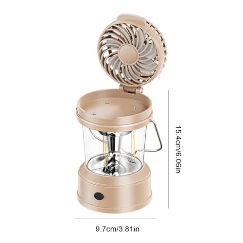 Fans rechargeables pour le camping, les fans de camping avec lumière, lumière de ventilateur portable pliable avec crochets, accessoire de bureau léger, accessoires de camping pour la – Image 6