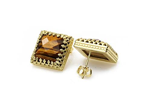 Boucles d'oreilles oeil de tigre légères contre le manque d'éclat du visage