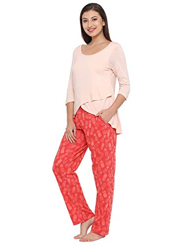 Image of Clovia Women's Cotton Rich Top & Printed Pyjama