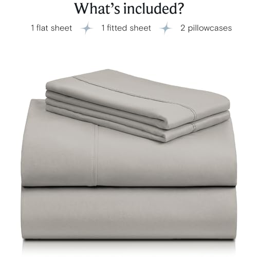 Image of LuxClub 4 PC Sheet Bed Sheets Deep Pockets 18 inch Eco Friendly Wrinkle Free-Kids-Fitted Sheets Machine Washable Hotel Bedding Silky Soft - Light Taupe Twin XL
