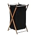 Household Essentials 6540-1 Collapsible Bamboo X-Frame Laundry Hamper | Bamboo Frame with Black Canvas Bag