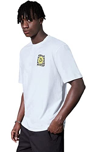 Image of DENIMHOLIC Oversized Drop Shoulder T-Shirt for Men - Baggy Printed Tshirt