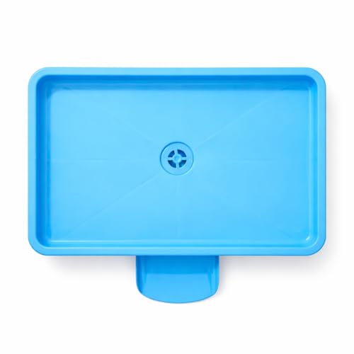 Image of AURAM Dish Drainer Tray Blue - Kitchen Sink Drain Board - Water Drip Tray for Drying Utensils - Durable Plastic Dish Drying Base - Anti-Slip, Easy Clean, Large Capacity