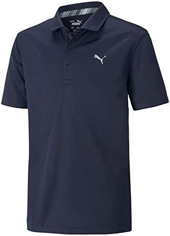PUMA Boys' Polo, Navy Blazer, Large
