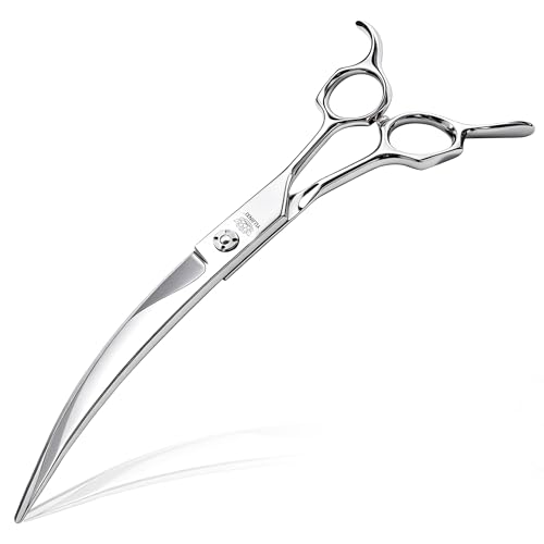 YUJINXI Dog Grooming Scissors, Professional 7.5 inch Dog Scissors for Grooming Pet Grooming Shears, Ergonomic Reversible Handle for Pet Shears for Trimming Face Eyes, Paws, and Body