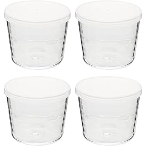 Glazen puddingkom set van 4, dessertkom met dekselset minikop kleine glazen flessen (transparant)