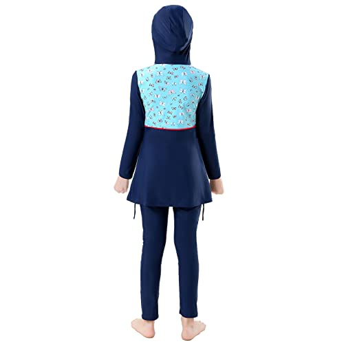Image of Islamic Swimsuit for Girls 2-Piece Full Cover Hijab Top Burkini Pants Modest Muslim Swimwear Beachwear Bathing Suit